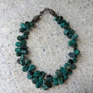 Real Turquoise Necklace Chunky Sterling Silver Silpada